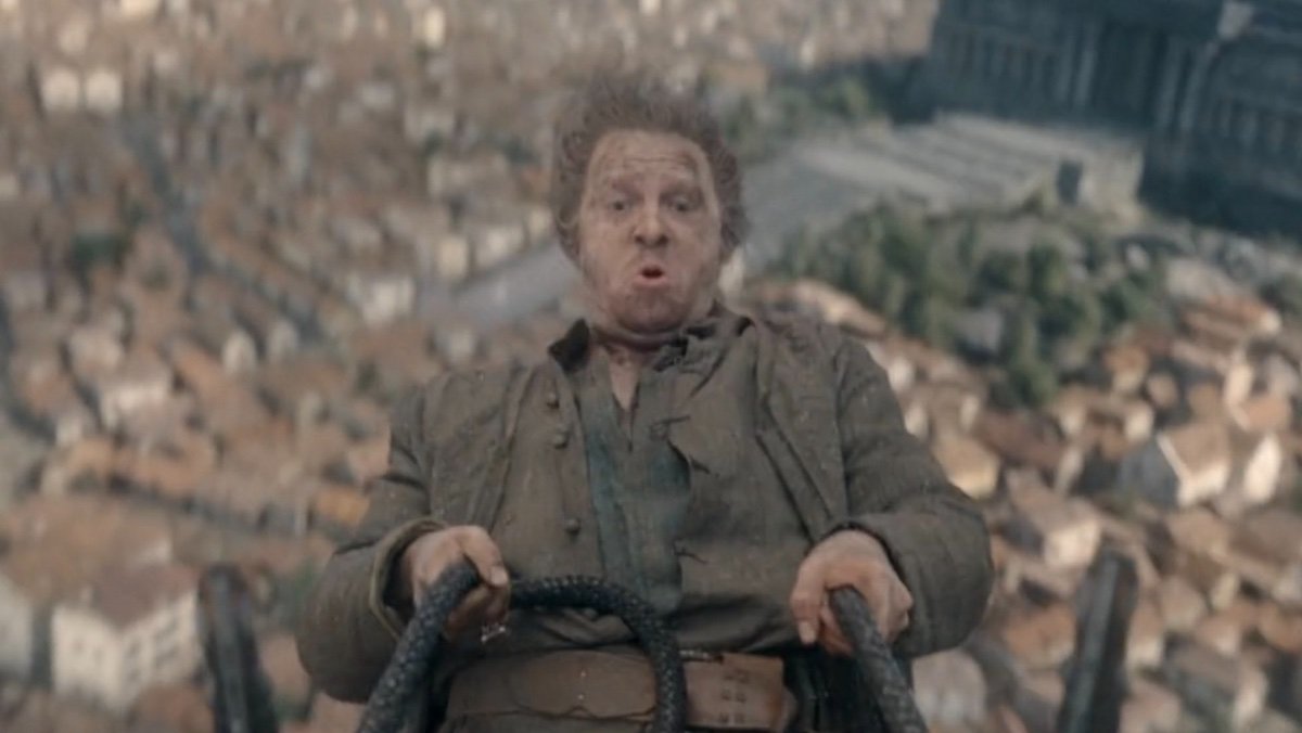 Ulf the White riding Silverwing over King's Landing on House of the Dragon