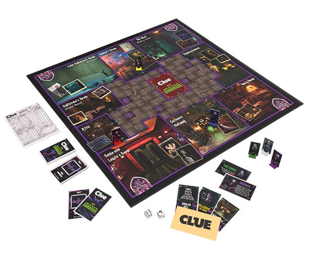 What We Do in the Shadows Clue full game board and pieces.